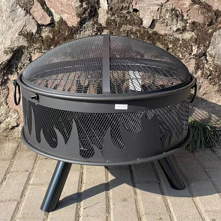 Calefacción al aire libre Brasero Barbacoa de leña con cubierta