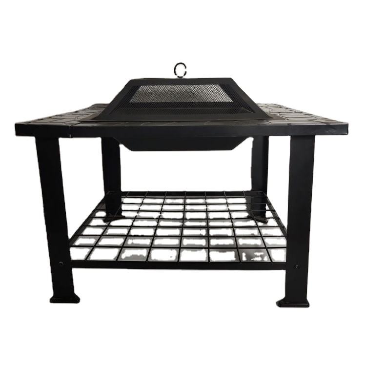 Mesa para fogatas con parrilla de carbón para colgar al aire libre