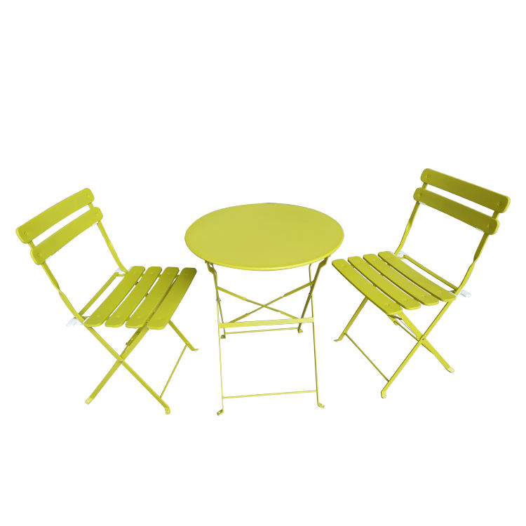 Juego de mesa y silla redonda plegable para exteriores