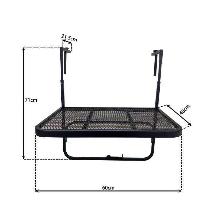 Mesa colgante para balcón plegable ajustable para montaje en pared