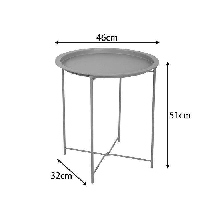 Mesa de centro redonda de metal plegable