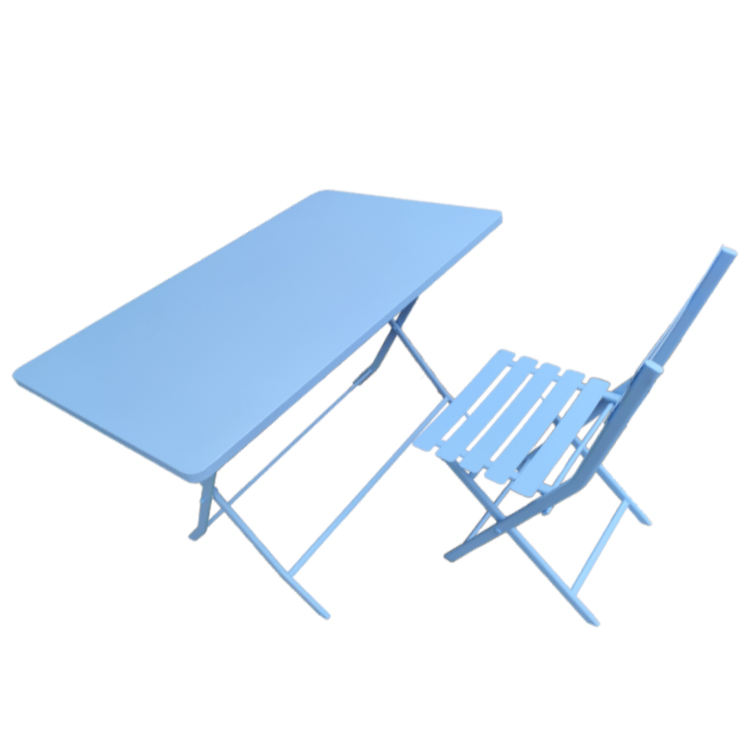 Mesa al aire libre plegable 3 piezas de hierro que cena la mesa y la silla del restaurante