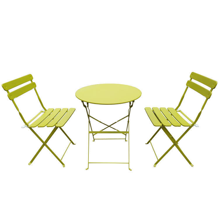 Juego de mesa y silla redonda plegable para exteriores